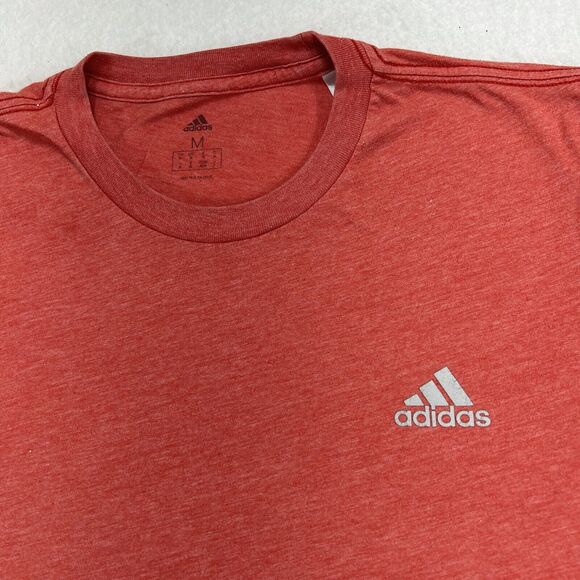 Adidas Men's Medium Short Sleeve Light Red Athletic Lightweight T Shirt - Picture 2 of 12